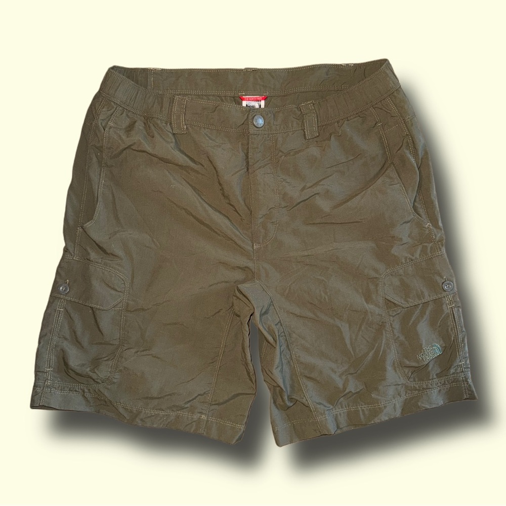THE NORTH FACE Men’s Hiking Cargo Shorts Olive Green Nylon Size Medium 34”W